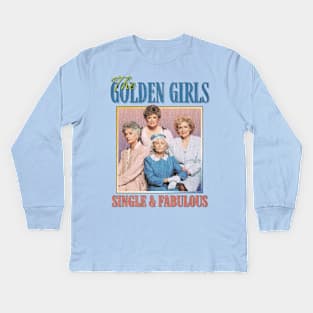 The Golden Girls Vintage !980 // Parody Meme Mashup Original Fan Design Artwork Kids Long Sleeve T-Shirt